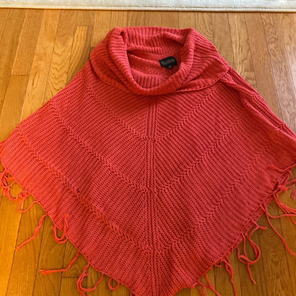 Cowl neck lightweight poncho